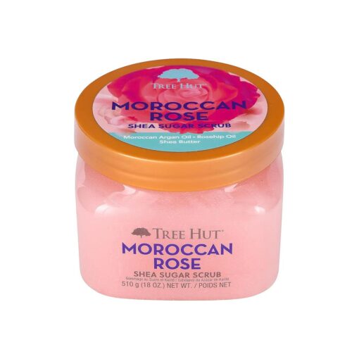 Tree Hut Shea Sugar Scrub Moroccan Rose, 18oz, Ultra Hydrating and Exfoliating Scrub for Nourishing Essential Body Care ( Pack of 3 )