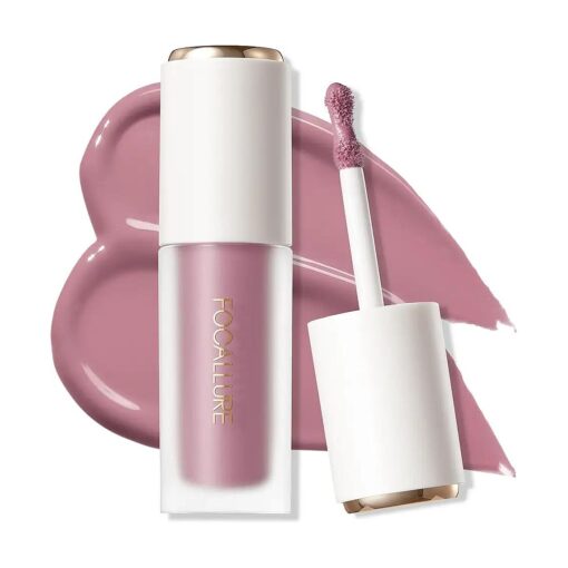 FOCALLURE Silky Cream Liquid Blush, Leaving a Matte Dewy Makeup Look, Easy to Apply and Create a Natural Flush, Long Lasting and Lightweight Cheek Blush Face Makeup, LOYALTIES LIE