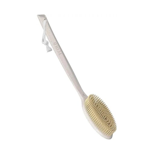 Back Bath Brush- Coffee & Wheat Straw Handle- for Shower Vegan Bristle Bath Scrubber Body Brush for Showering, Shower Brush for Men & Women ( Natural ) ...