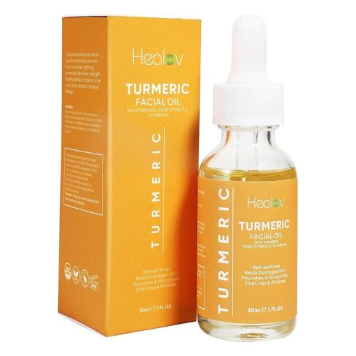 Turmeric Oil for Face & Body - All Natural Turmeric Skin Brightening Oil for Dark Spots - Turmeric Facial Repair Serum Cleanses Skin, Fights Acne, Evens Tone, Heals Scars - Turmeric Serum for All Skin