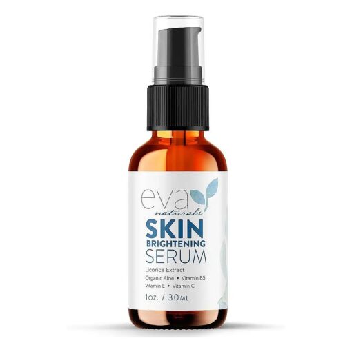 Licorice Extract Skin Brightening Serum by Eva Naturals - Face Serum for an Even Complexion - With Peptides, CoQ10 and Vitamin E