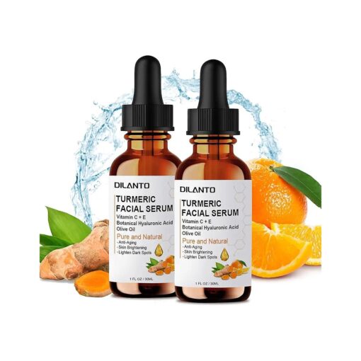 Turmeric Dark Spot Corrector Serum, DILANTO Turmeric serum Anti-Aging Face Serum with Vitamin C & Botanical Hyaluronic Acid, Hydrating for All Skin Types ( 2 Pack )