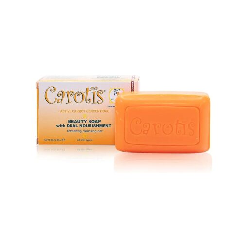 Beauty Soap 80gr - Formulated to Clean and Refresh Skin, with Carrot Oil, Glycerin, Beta Carotene, Vitamin A, and Olive Oil