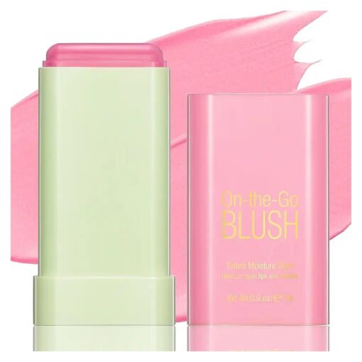 Blush Stick for Cheeks - Cream Makeup Blush Wand, Solid Moisturizer Stick for Cheeks Tint, Natural Blendable Waterproof Korean Matte Long-Lasting Smooth Blushes ( # 01 Shy Pink )