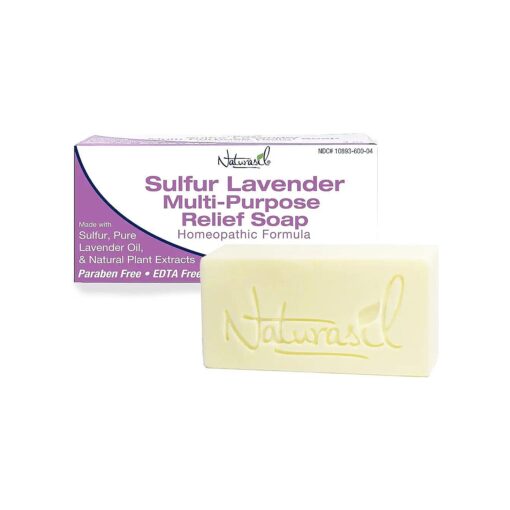 Naturasil 10 % Sulfur Lavender Soap Bar Natural Skin Treatment for Acne, Bug Bites, Warts Treatment, Viral Bumps, Nodes & Itching | for Kids & Adults |113 grams