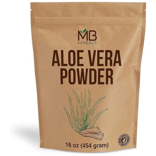 MB Herbals Aloe Vera Powder 16 oz / 1 LB | Aloe barbadensis Powder | Natural Skin Moisturizer | Promotes Hair Growth | for External Use Only