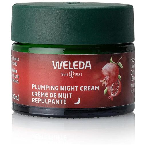 Weleda Face Care Plumping Night Cream, Plant Rich Moisturizer with Pomegranate and Maca Root Peptides