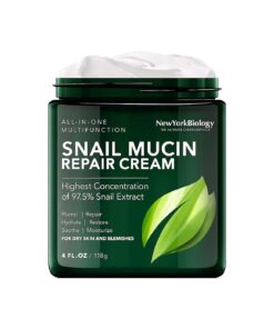 New York Biology 97.5 % Korean Snail Mucin Moisturizer - Face Cream 4 Fl Oz - 100 g - Face Moisturizer for Dry Skin - Skin Care Moisturizing and Hydrating Facial Moisturizer