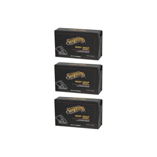 Suavecito Body & Hand Soap Bars Moisturizing With Masculine Original Fragrance 6 oz 3 Pack