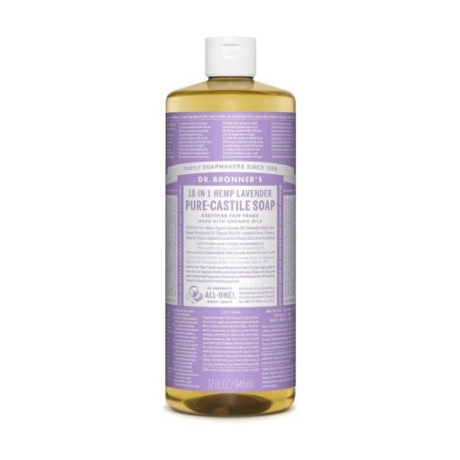 Dr. Bronner 's - Pure-Castile Liquid Soap ( Lavender, 32 ounce ) - Made with Organic Oils, 18-in-1 Uses : Face, Body, Hair, Laundry, Pets & Dishes, Vegan