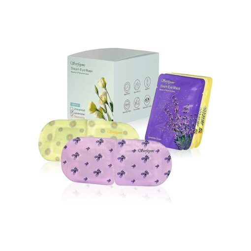 Serfeymi 16 Packs Steam Eye Masks for Sleeping, Self Heating Warm Eye Mask, Eye Mask Skincare Disposable Eye SPA Heated Eye Mask for Gifts for Mother 's Day -Lavender ( 8PCS ) + Chamomile ( 8PCS )