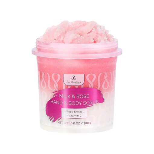 Body Scrub - Spa Luxetique Hand & Body Sugar Skin Scrub Exfoliate for Body with Rose Milk Scent, Deep Cleansing Bath Scrub for Women 10.6 oz, Birthday Spa Gifts for Her