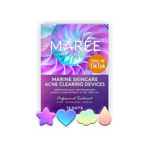 MAREE Acne Slearing Devices with Natural Green Algae Extract & Tea Tree Oil - Hydrocolloid Acne Therapy Device - Cover and Reduce Zits, Pimples, Blemishes, Spots