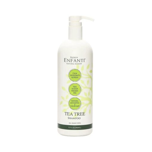 Enfanti Tea Tree Shampoo - Relieves Itchy and Dry Scalp Calming Cooling Refreshing Sulfate Free Protects Color Hair Care Product for All Hair Types ( 32 oz )