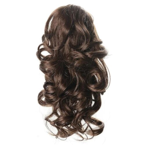 Onedor 12" Synthetic Fiber Natural Textured Curly Ponytail Clip In/On Hair Extension Hairpiece ( 10 # - Medium Golden Brown )