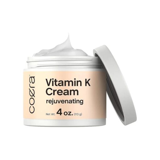 Coera Vitamin K Cream 4 oz | Premium Formula for Bruises, Spider Veins, Dark Circles, Broken Capillaries, Eyes, and Face | Paraben and SLS Free