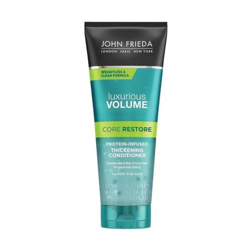 John Frieda Luxurious Volume Core Restore Protein-Infused Thickening Conditioner 250 ml, Body-Building Conditioner for Thin and Fine Hair