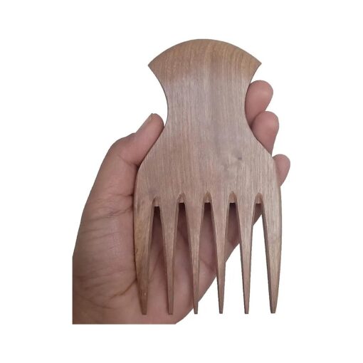 Natural Wood Comb Big Wide Tooth Wooden Afro Pick Handmade for Thick Wet and Curly Hair for African American Men and Women