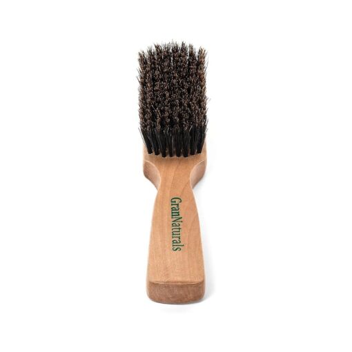 GranNaturals Soft Mens Boar Bristle Hair Brush - Natural Wooden Club Style Wave Brush for Men - Styling Beard Hairbrush for Fine, Thin or Thick Hair