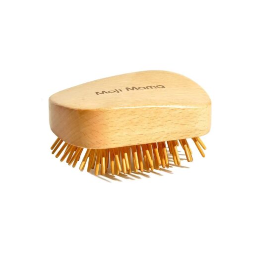 Handmade Natural Wooden Hair Brush Hairbrush with Bamboo Pins Massage Scalp & Detangling All Hair Types