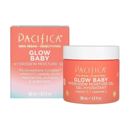 Pacifica Beauty, Glow Baby Hydrodew Gel Face Moisturizer, Dewy Glowing Skin, Vitamin C, Niacinamide, Fine Lines, Dryness, Dull Skin, Non-Sticky Formula, Hydrating, Vegan & Cruelty Free