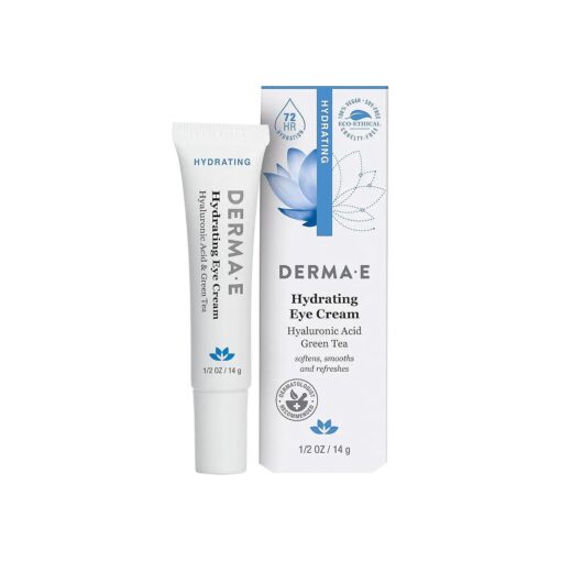 DERMA-E Hydrating Eye Cream - Firming and Lifting Hyaluronic Acid Treatment - Under Eye and Upper Eyelid Cream Reduces Puffiness and Appearance of Fine Lines, 0.5 oz