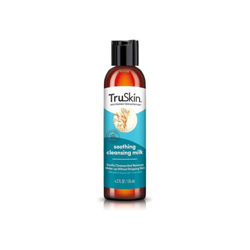 TruSkin Soothing Cleansing Milk - Gentle Facial Cleanser with Rice & Oat Milk, Hyaluronic Acid - Removes Make-Up Without Stripping Sensitive Skin