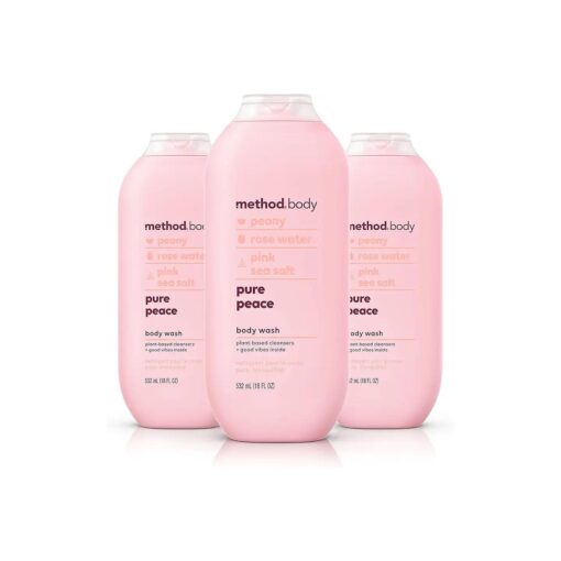 Method Body Wash, Pure Peace, Paraben and Phthalate Free, 18 oz ( Pack of 3 ), Detoxifying