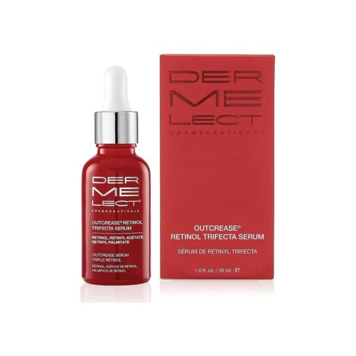 Dermelect Outcrease Retinol Trifecta Serum for Face - Anti Aging Serum, 3 types of Retinol, Vitamin E Hydrating & Smoothing Treatment for Large Pores, Sun Damage, Fine Lines and Wrinkles 1.0 fl oz