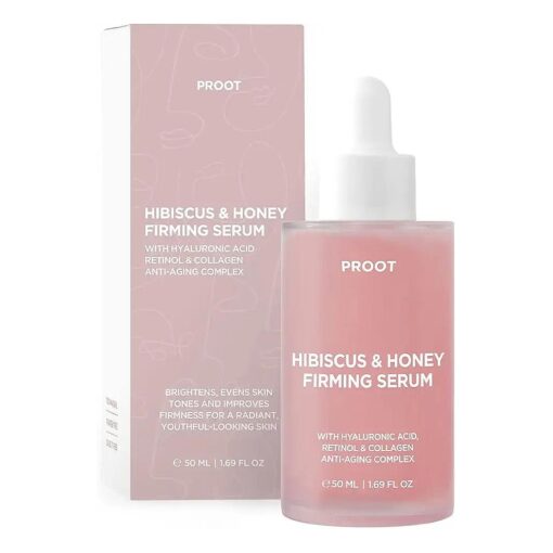 PROOT Hibiscus and Honey Firming Serum with Retinol, Hyaluronic Acid and Collagen Complex, 1.7 oz