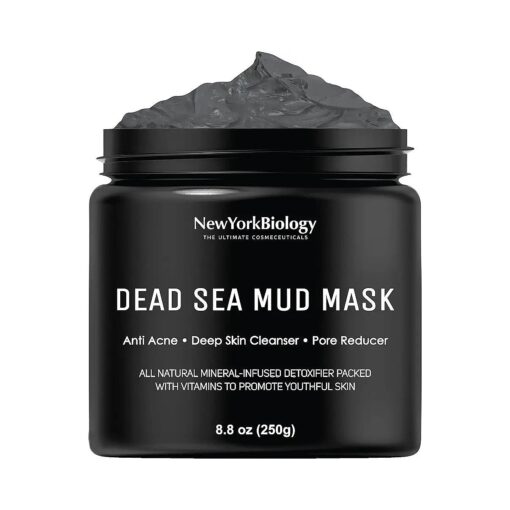 New York Biology Dead Sea Mud Mask for Face and Body - Spa Quality Pore Reducer for Acne, Blackheads & Oily Skin, Natural Skincare for Women, Men - Tightens Skin for A Healthier Complexion - 8.8 oz