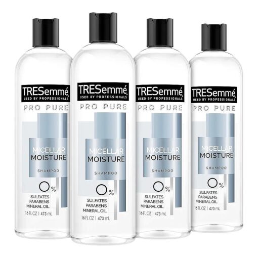 TRESemme Pro Pure Shampoo For Daily Moisture Micellar Moisture Paraben Free, Dye Free Moisture Shampoo 16 oz 4 Count