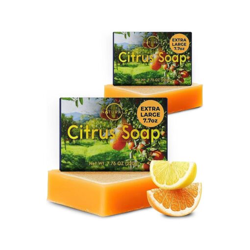 O Naturals 2pcs Bundle Cleansing Soap Bar - Revitalizing Citrus Bar Soap, Natural Soap for Men and Women, Moisturizing Soap Bar Soap - Citrus Organic Soap with Essential Oils Natural Face Bar Soap