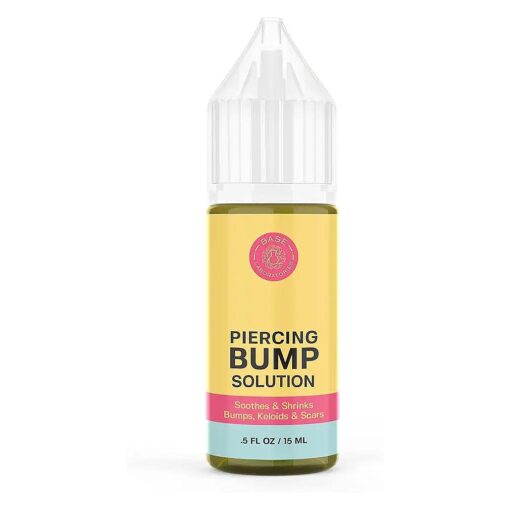 BASE LABORATORIES Piercing Bump Solution & Keloid Bump Removal | Soothing Piercing Aftercare for Piercing Bumps & Keloid Scar Removal | Ear & Nose Keloid Bumps Piercing Aftercare Solution Oil | 0.5 oz