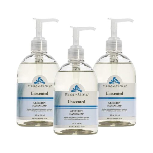 Essentials by Clearly Natural Glycerin Liquid Hand Soap, Unscented, 12-Fluid Ounce, Pack of 3