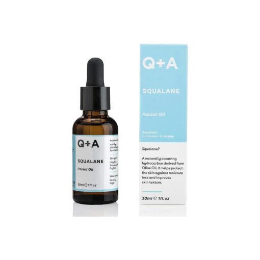 Q+A Squalane Facial Oil, A super hydrating, vegan facial oil derived from olive oil, 30ml/1fl.oz