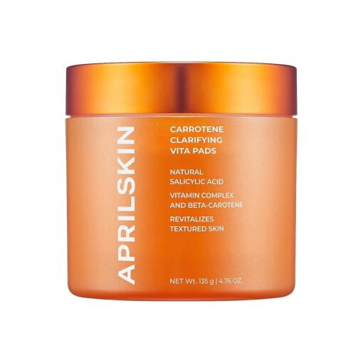 APRILSKIN Carrotene Clarifying Pads | Oily, sensitive, acne-prone skin | Vegan, Cruelty-Free, exfoliating, fights acne & pore-tightening | 60 Pads | No sulfates and Artificial Fragrance