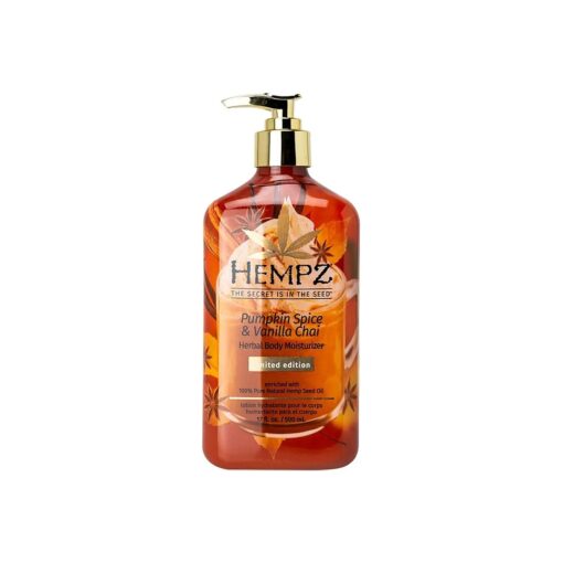 Hempz Pumpkin Spice & Vanilla Chai Herbal Body Moisturizer 17 oz .