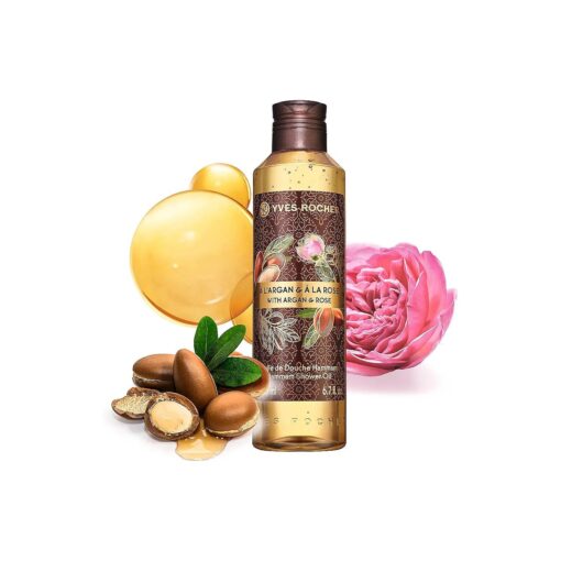 Yves Rocher LES PLAISIRS NATURE Bath and Shower Gel - Argan Rose Hammam, 200 ml./6.7 fl.oz .