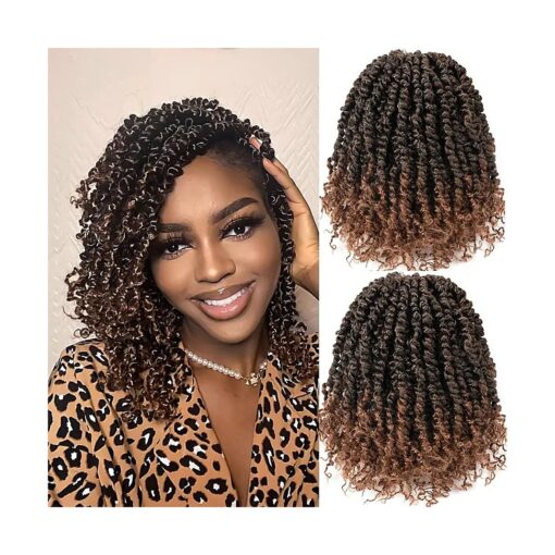 YDDM Crochet Hair Pre looped 10 Inch 8 Packs Pretwisted Passion Twist Crochet Hair Passion Twist Braids Crochet Short Passion Twist Hair Pretwisted Hair Extension ( 10 Inch, T1B/30 # )