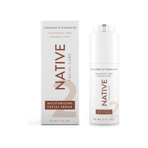 Native Moisturizing Facial Serum Contains Naturally Derived Ingredients | Hydrating Serum with Coconut and Vitamin B3, Revitalize and Repair Your Skin, Fragrance-Free, 30ml, 1 fl oz