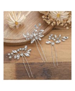 Waydress 6 Pcs Wedding Hair Pin Bridal Hair Clips for Wedding Flower Hair Pins Decorative Women Girls Rhinestone Hair Jewelry Accessories Crystal Floral Barrettes Vintage Headpiece Bridesmaids