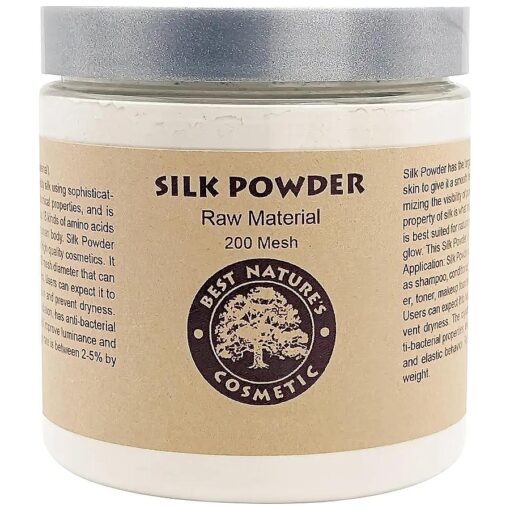 Best Nature 's Silk Powder ( 8 fl oz | 240ml ) - 100 % RAW, Clean, Cosmetic Grade - Pure and Organic Silk powder for Face and Hair - Suitable for Use in Soap Making, Shampoo, Makeup, Hair Treatments ...