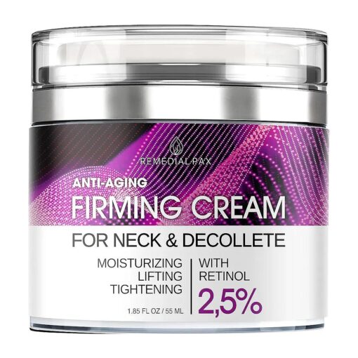 Neck Firming Cream : Anti-Aging Moisturizer with Retinol, Collagen & Hyaluronic Acid for Men & Women, 1.85 Fl Oz