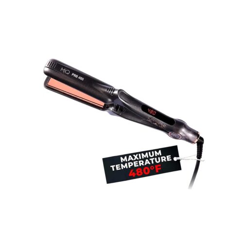 MQ Hair - Professional Titanium Flat Iron 480degF - Bivolt, Anatomic Design, Ultra-Smooth, Mirror Effect - 3 Passes Needed, Temperature Control, Perfect Straightening - Gray Color