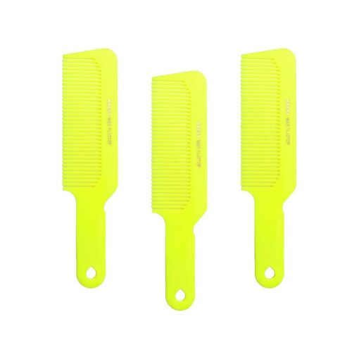 Hair Comb 8-3/4 Flattop Hair Cutting Comb, Barbers Hairdresser Comb, Model 9001, 3 Combs ( Neon Yellow )