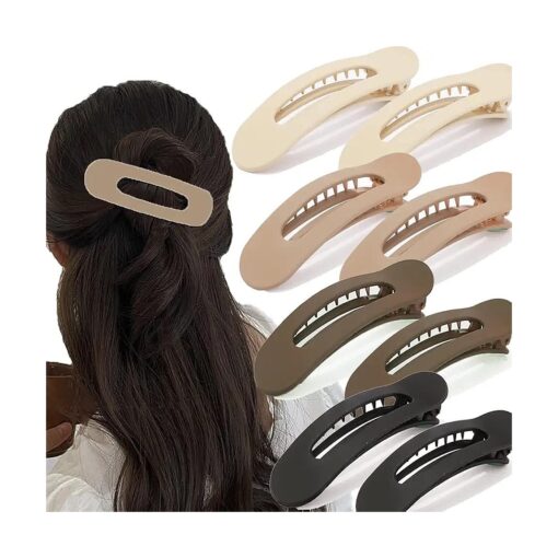 Large Duck Billed Hair Clips, Ahoney 8 Pack Alligator Hair Clips Hair Barrettes for Women Thick Hair Flat Hair Clips Duck Clips Slide Hair Clips Matte Hair Styling Accessorie ( Neutral )