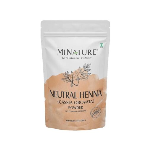 Neutral Henna powder ( CASSIA OBOVATA ) by mi nature | 227 g ( 8 oz ) | Adds no colour to hair | hair conditioning | Herbal hair care