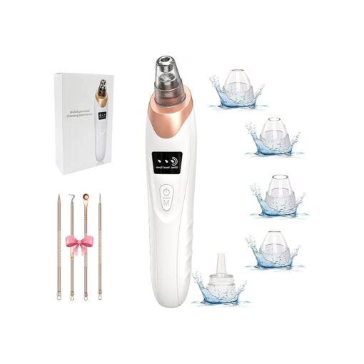 Newest Blackhead Remover Pore Vacuum, Facial Pore Cleaner-5 Suction Power,5 Probes, USB Rechargeable Blackhead Vacuum Kit Electric Acne Extractor Tool for Women