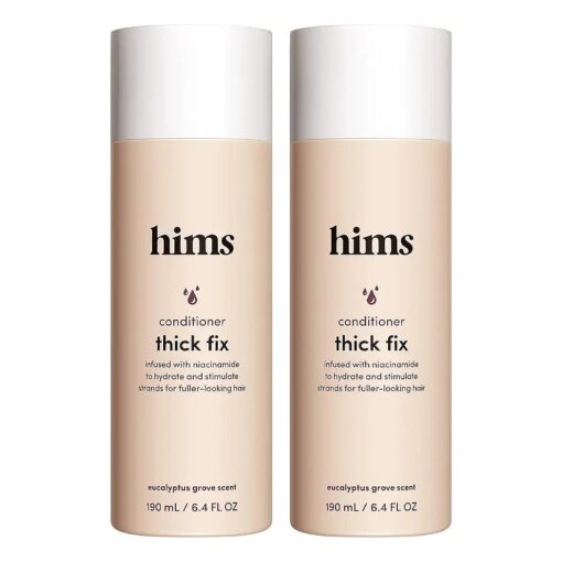 hims thick fix conditioner with niacinamide, locks in moisture and boosts appearance of thicker fuller hair, 2 pack, 6.4oz